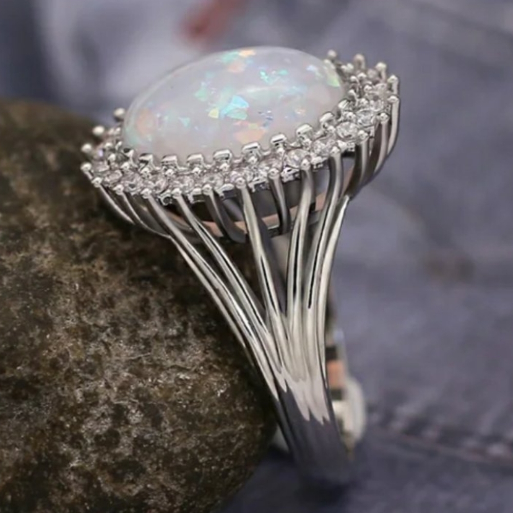 New Fire Opal Silver Plated 💍 - Picture 3 of 6